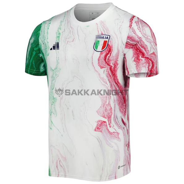 イタリア 代表 ユニフォーム 2023 プレマッチ ジャージー ホワイド+レッド+グリーン 半袖