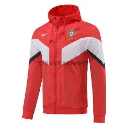 ポルトガル代表 フード付きウィンドブレーカー 2022 ホワイト+レッド