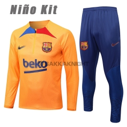 バルセロナ トレーニング スウェットシャツ 22/23 子供キット オレンジ